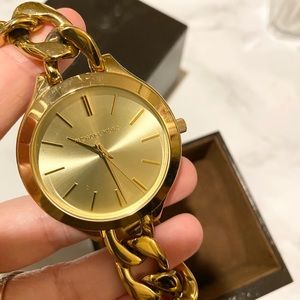Michael kors gold chain watch